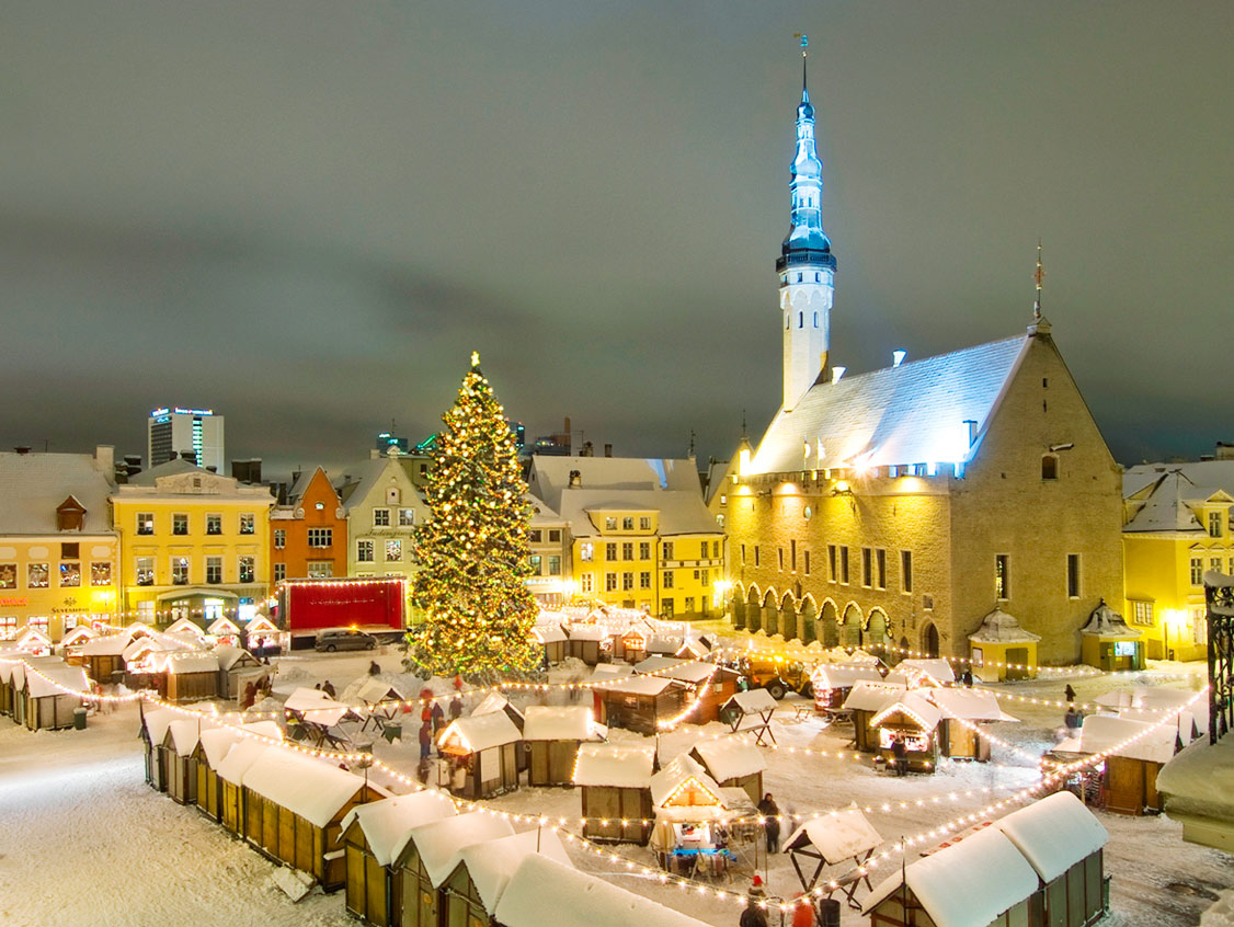 Tallinn Old Town decorated for Christmas