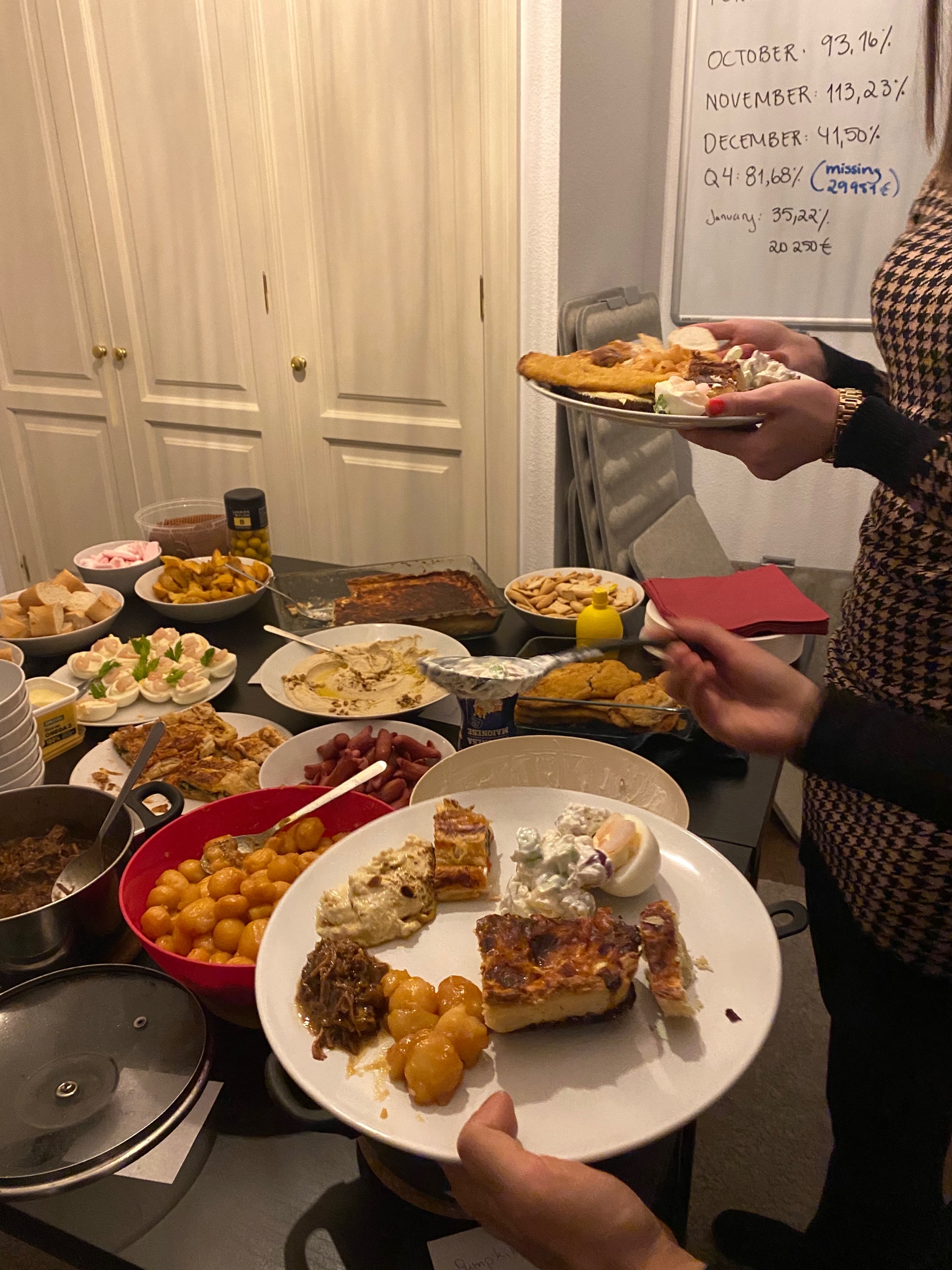 Malaga office team enjoying Christmas party dinner